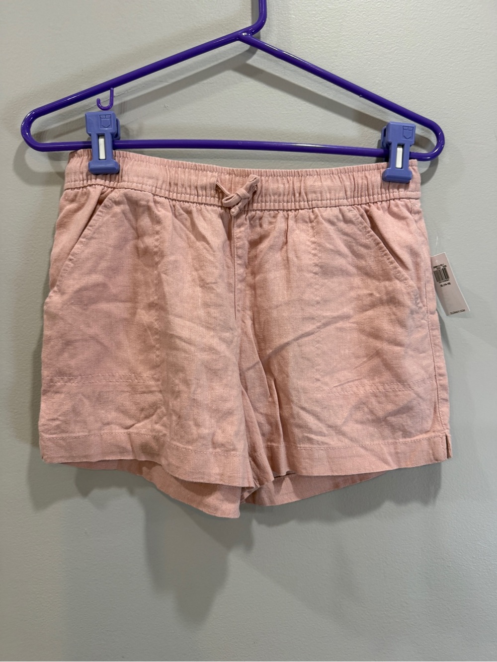Old Navy High-Waist Drawstring Linen-Blend Shorts - Light Pink